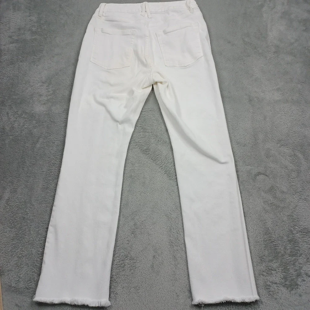 Good American Jeans Womens 8 White Denim Straight Preppy Pockets Casual